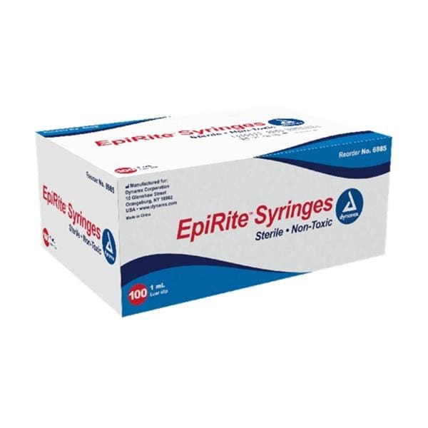 Dynarex Luer Slip Syringe 1cc Clear Low Dead Space 1000/Ca