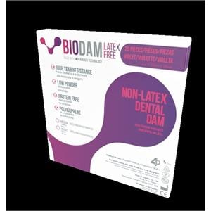 BIODAM LF Dental Dam 6 in x 6 in Med Ga Vio 20/Pk