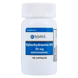 Diphenhydramine HCl Capsules 25mg Bottle 100/Bt