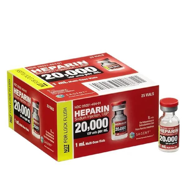 Heparin Sodium Injection 20MU/mL MDV 1mL 25/Package