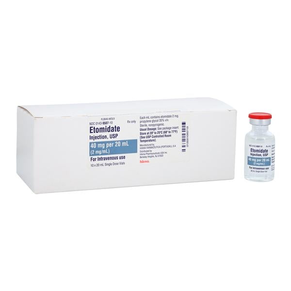 Etomidate Injection 2mg/mL SDV 20mL 10/Package