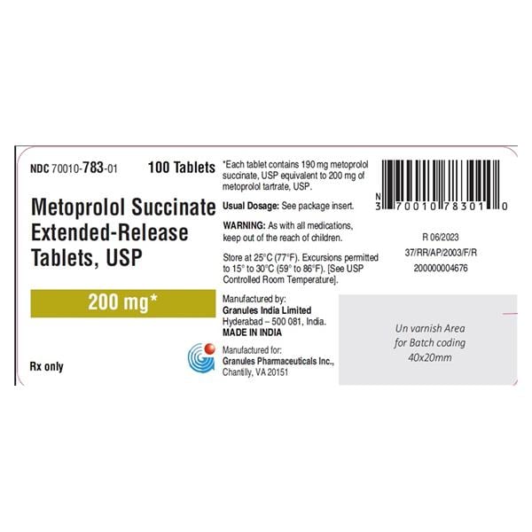 Metoprolol Succinate 200mg Each