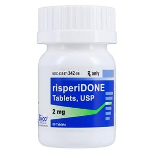 Risperidone Tablets 2mg Bottle 60/Bottle Each