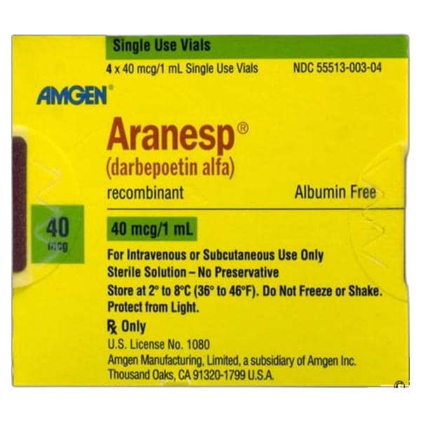 Aranesp Injection 40mcg SDV 1mL 4/Package