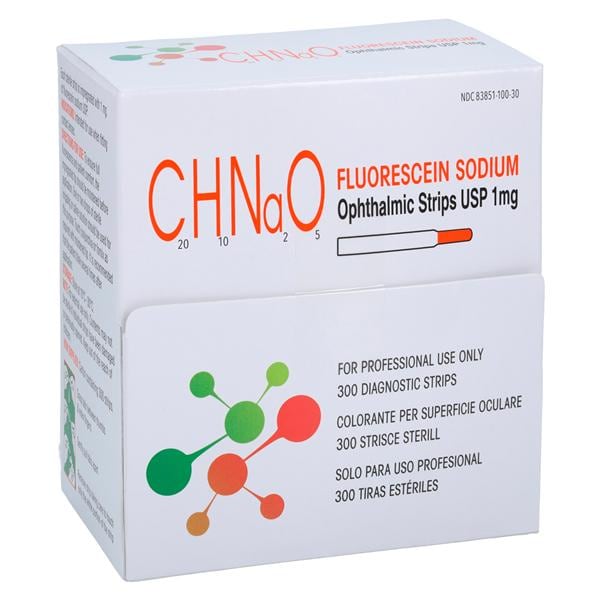 Fluorescein Sodium Ophthalmic Strip 1mg Pack 300/Package