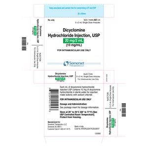Dicyclomine HCl Injection 10mg/mL Ampule 2mL 5/Package