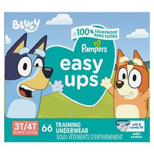 Pampers Easy Ups Training Underwear Moderate Boy Bluey 3T-4T 66/Pk, 1 PK/CA