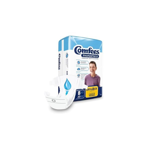 Comfees Diaper Ultra Absorbent Unisex Fragrance Free Size 8 Over 46lbs 80/Ca