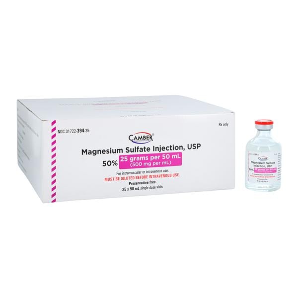 Magnesium Sulfate Injection 50% SDV 50mL 25/Package