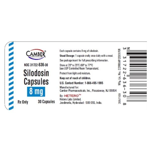 Silodosin Capsules 8mg Bottle 30/Bottle Each