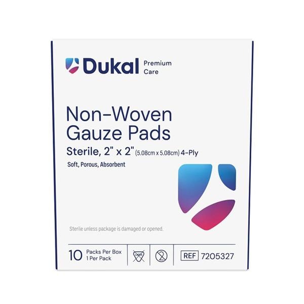 Non-Woven Gauze Pad 2x2" 4 Ply Sterile Square Not Made With Natural Rubber Latex