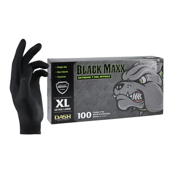 Black Maxx Nitrile Exam Gloves X-Large Black Non-Sterile 100/Bx