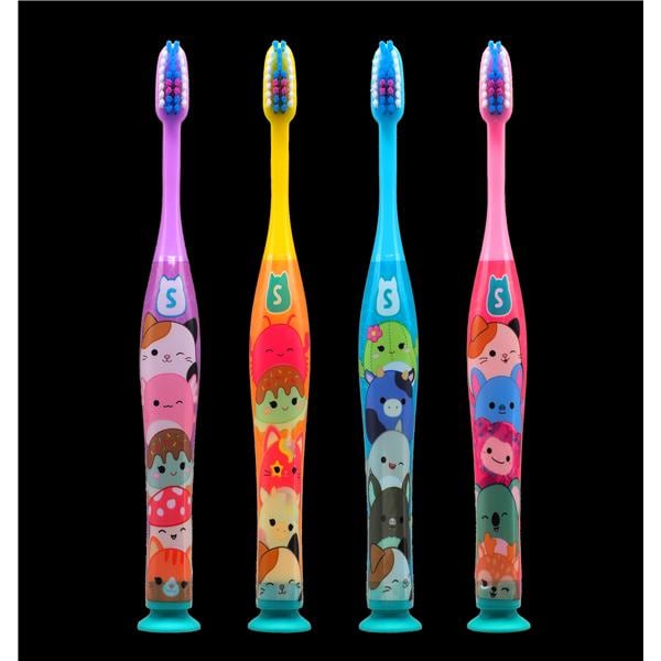 GUM Squishmallow Toothbrush 4 Assorted Colors 3+ Years 29 Tuft Small 12/Bx