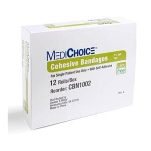 MediChoice Cohesive Bandage Fabric 2"x5yd Tan Non-Sterile 12/Bx