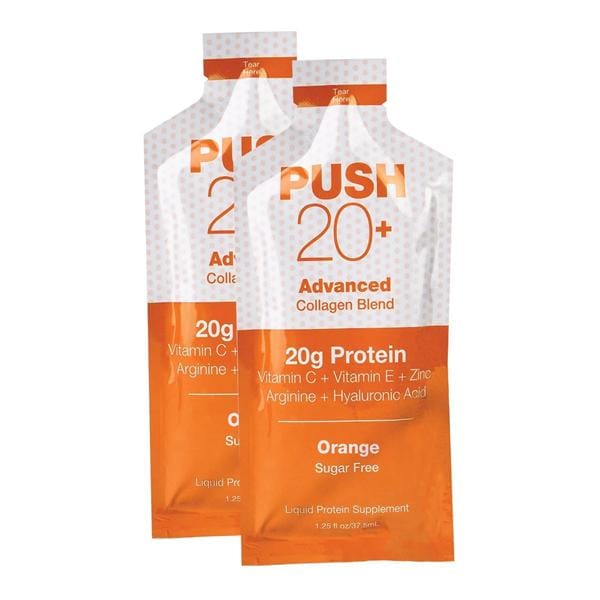 PUSH 20+ Supplement Liquid SF / GltnFr Clgn Blnd Orange 1.25oz Packet 60/Ca