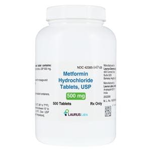 Metformin HCl Tablets 500mg Bottle 500/Bottle Each