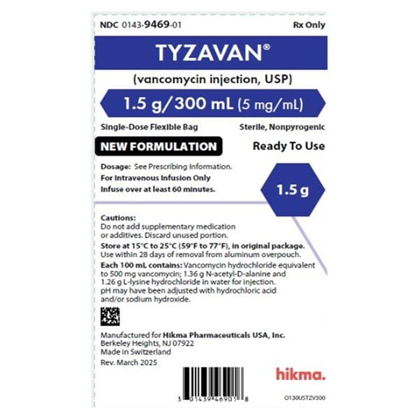 Tyzavan Injection 1.5gm Bag 300mL 6/Package