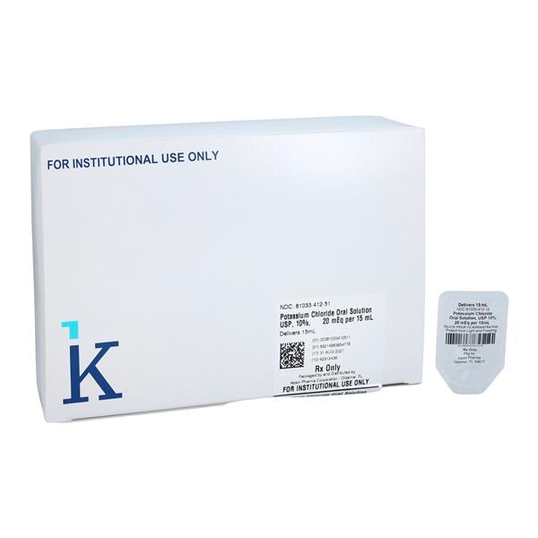 Potassium Chloride Oral Solution 20mEq Unit Dose 15mL 50/Package