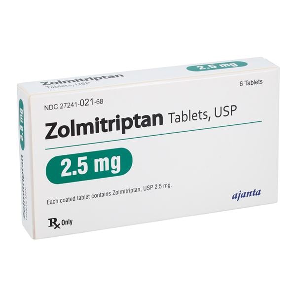 Zolmitriptan Tablets 2.5mg Unit Dose 6/Bottle Each