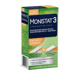 Monistat 3-Day Combination Pack Prefilled Applicator 3/Bx, 12 BX/CA