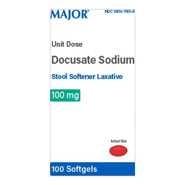 Docusate Sodium Capsules 100mg Unit Dose Blister Pack 100/Pk