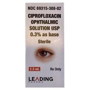 Ciprofloxacin HCl Ophthalmic Solution 0.3% Bottle 2.5mL Each