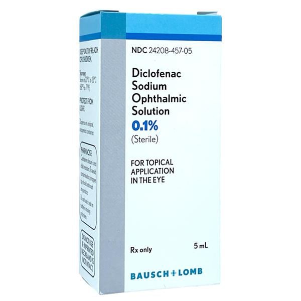 Diclofenac Sodium Ophthalmic Solution 0.1% Sterile Bottle 5mL Each