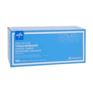 Tongue Depressor 6 in Wood Sterile Adult 100/Bx, 10 BX/CA