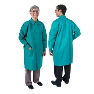UltraLite Lab Coat 3Pkt Lng Tpr Slv / Cfs f/ Overgloving 41" Small Grn Unisex Ea