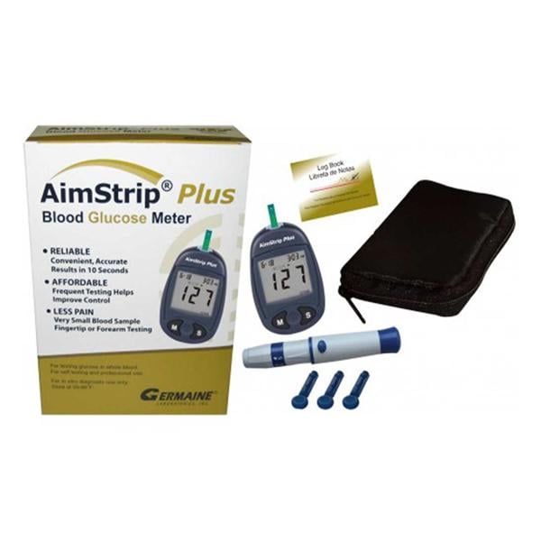AimStrip Plus Blood Glucose Meter Kit CLIA Waived Ea