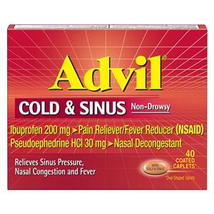 Advil Cold/Sinus Caplets 200/30mg 40/Bx