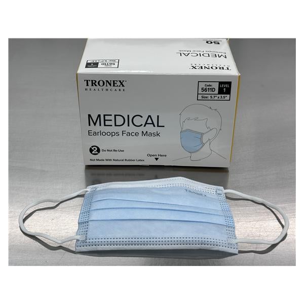 Procedure Mask ASTM F2100 Compliant Level 1 Blue Pediatric 600/Ca