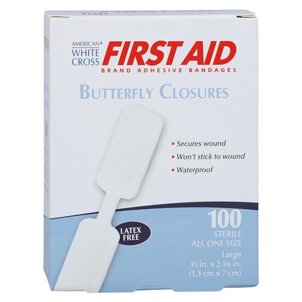 American White Cross First Aid Wound Closure Bandage Large White 100/Bx