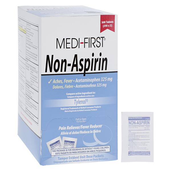 Medi-First Non-Aspirin Tablets 325mg 500/Bx, 12 BX/CA