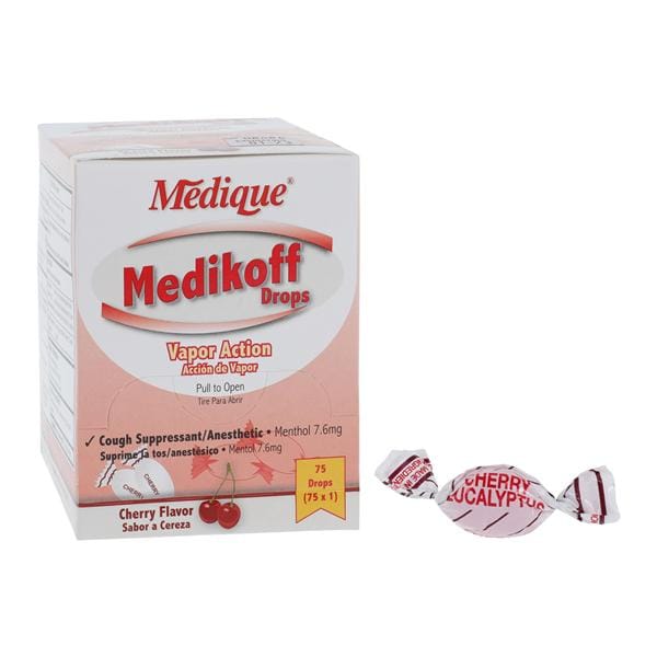 Medikoff Cough Drops 7.6mg Cherry 75/Pk, 24 PK/CA