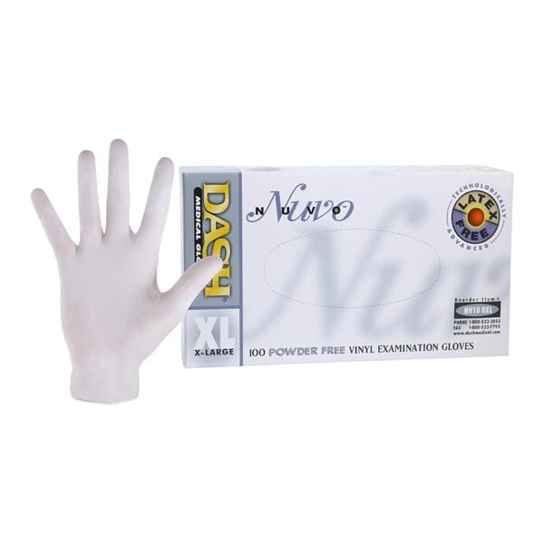 Nuvo Vinyl Exam Gloves X-Large Opaque White Non-Sterile, 10 BX/CA