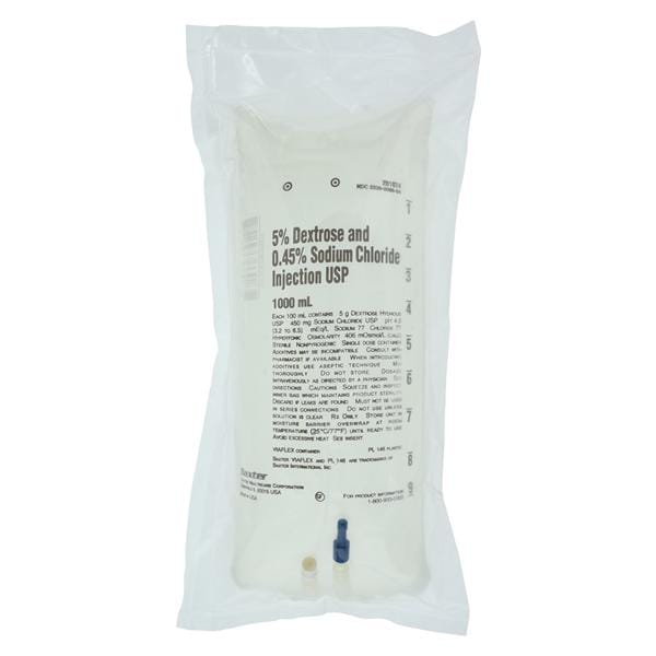 Viaflex IV Injection Solution Dextrose 5%/Sodium Chloride 0.45% 1...