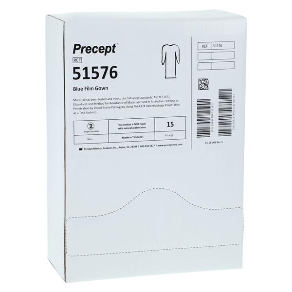 Gown Polyethylene X-Large Blue 15/Bx