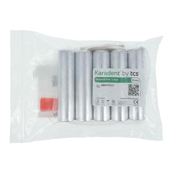 TCS Karadent Thermoplastic Semi-Rigid Flexible Stndrd Pnk Lrg 25mm Crtrdg 5/Pk