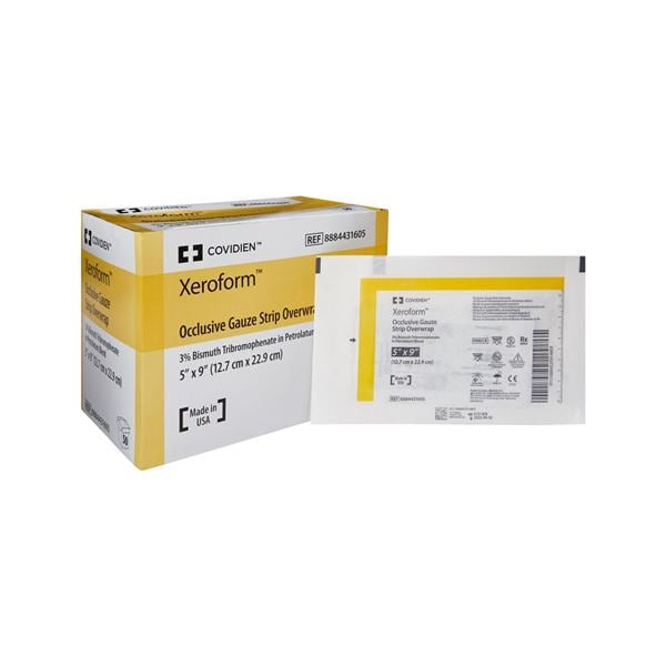 Xeroform Petrolatum Gauze Dressing 5x9" Sterile Strp 3% BTP LF, 4 BX/CA