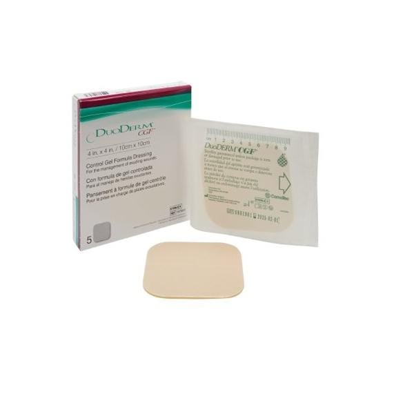 DuoDerm CGF Hydrocolloid Dressing 4x4" Sterile Square Adherent Flesh Abs LF, 20 BX/CA