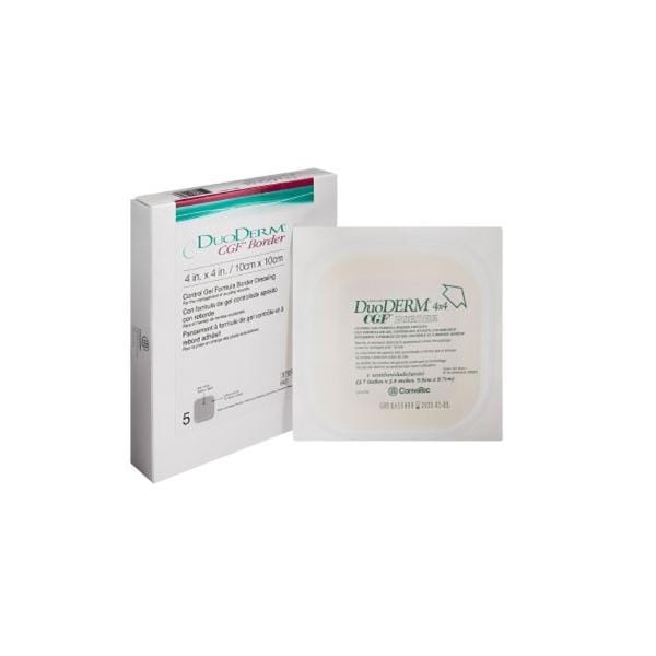 DuoDerm CGF Hydrocolloid Dressing 4x4" Sterile Square Adhs Adherent Flsh Abs LF