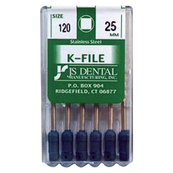 K-File 25 mm Size 120 Stainless Steel 0.02 6/Pk