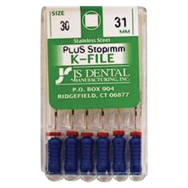 K-File Plus 31 mm Size 30 Stainless Steel Blue 0.02 6/Bx