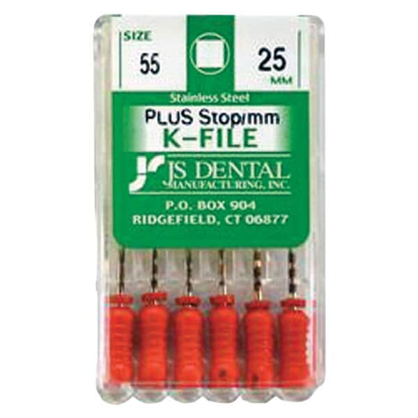 K-File Plus 25 mm Size 55 Stainless Steel Red 0.02 6/Bx