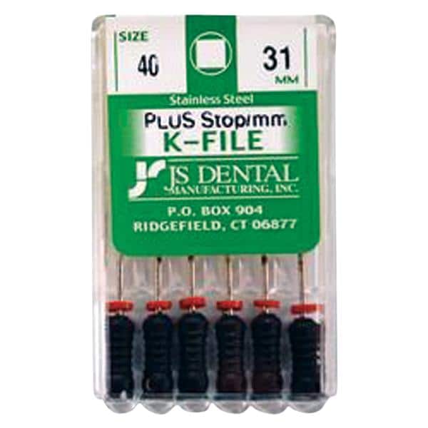 Hand K-File Plus 31 mm Size 40 Stainless Steel Black 0.02 6/Bx
