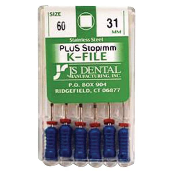 K-File Plus 31 mm Size 60 Stainless Steel Blue 0.02 6/Bx