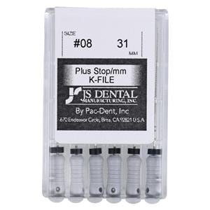 Hand K-File Plus 31 mm Size 8 Stainless Steel Grey 0.02 6/Bx