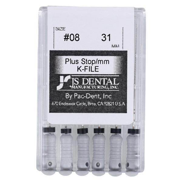 Hand K-File Plus 31 mm Size 8 Stainless Steel Grey 0.02 6/Bx