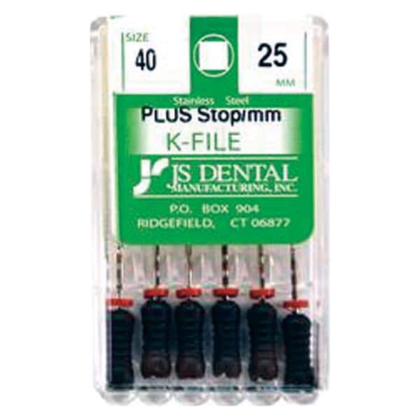 K-File Plus 25 mm Size 40 Stainless Steel Black 0.02 6/Bx